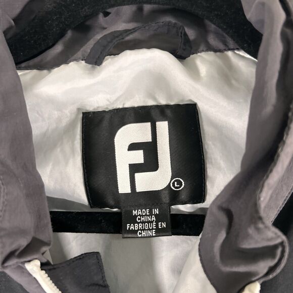 FootJoy Windbreaker Women's Large Black Grey Zip Pockets 1/2 Zip Long Sleeve - Picture 4 of 9